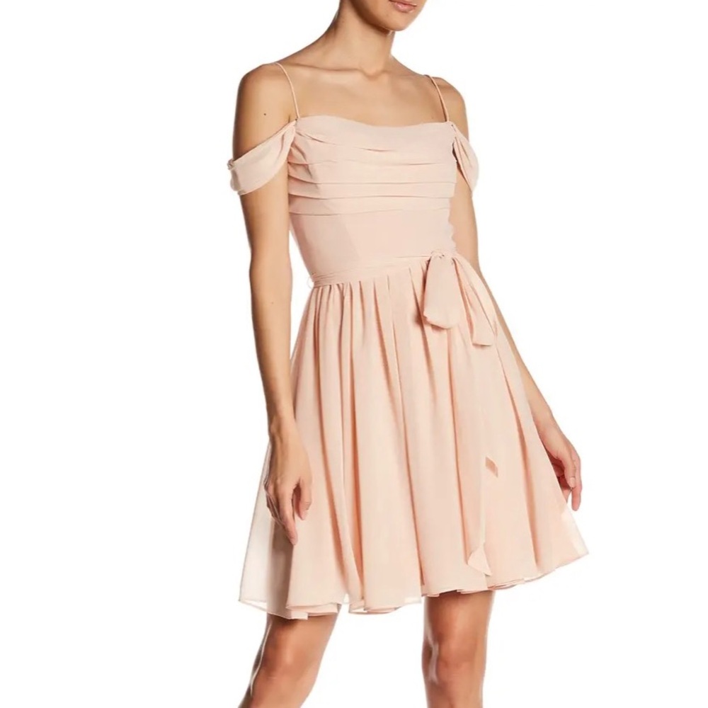 Vera Wang Pink Off The Shoulder Dress